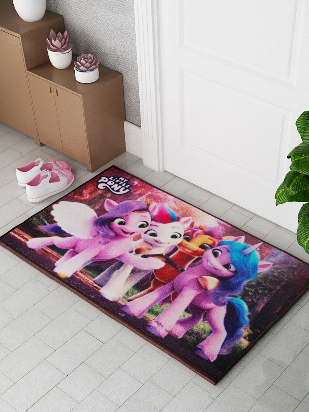 Athom Living Pink & Blue My Little Pony Character Printed Ani-Skid Doormat