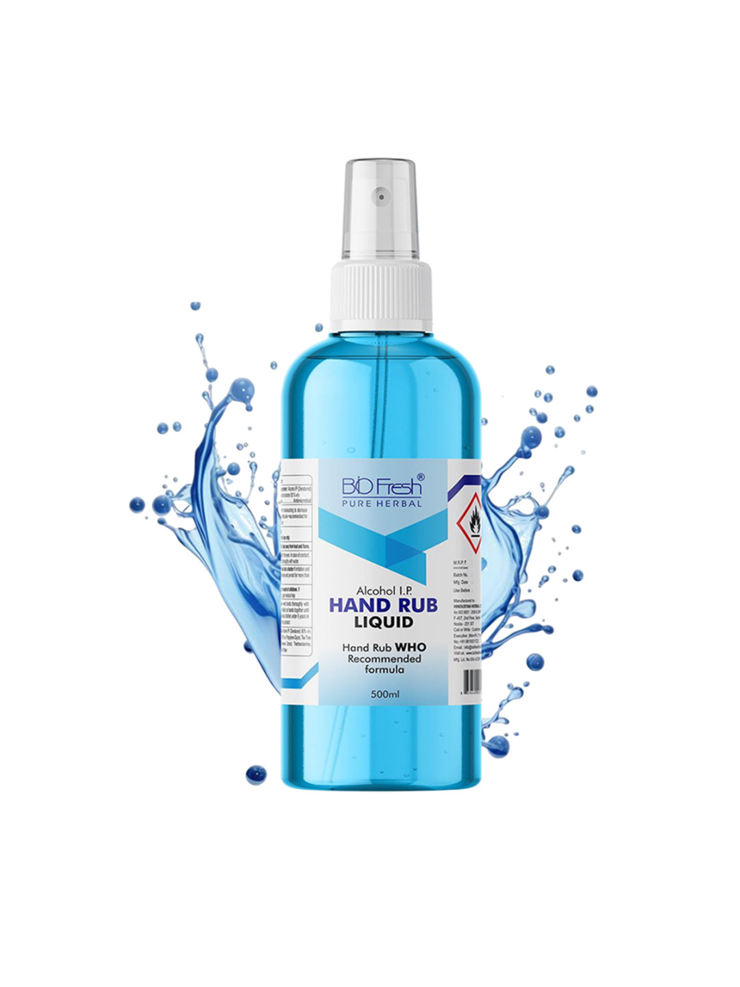BIOFRESH Hand Rub Liquid Hand Sanitizer Spray - 500 ml