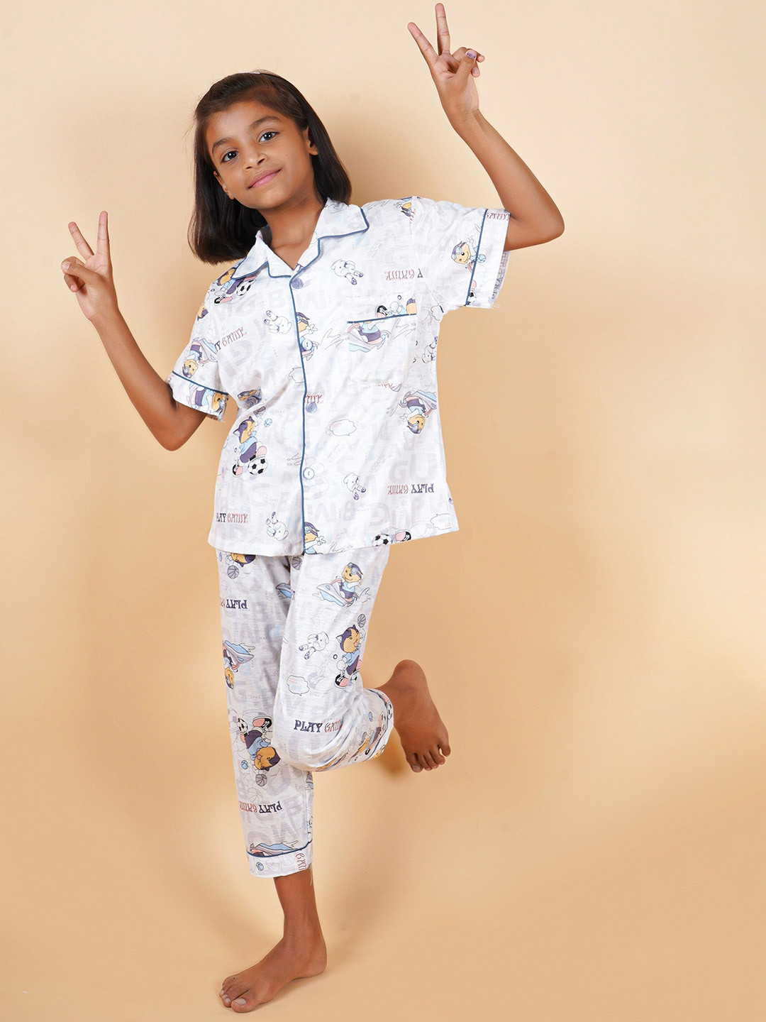 LMG Lifestyle Kid Cartoon Characters Print Pure Cotton Night suit