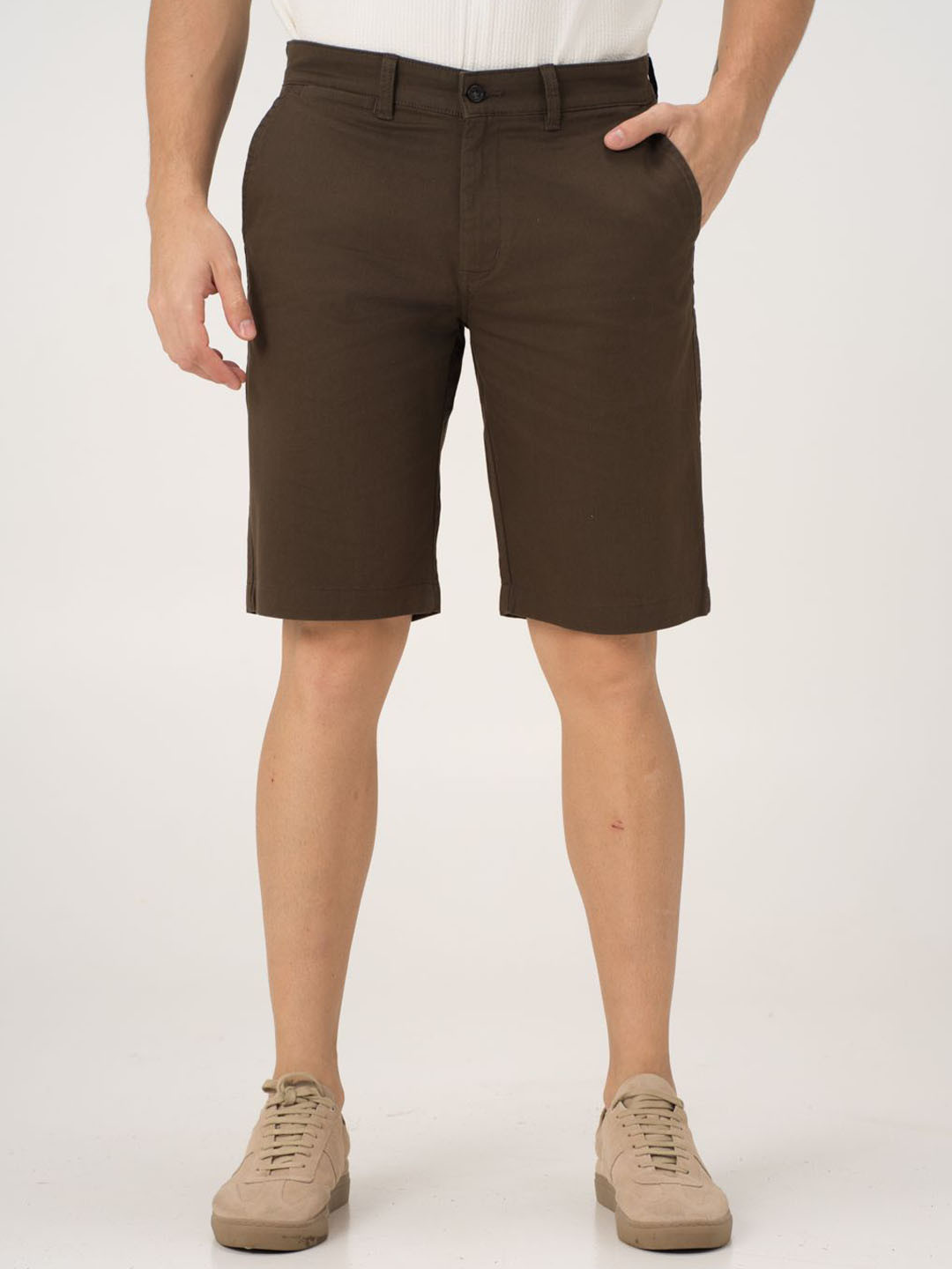 The Pant Project Men Acron Brown Regular-Fit Stretchable Chino Shorts