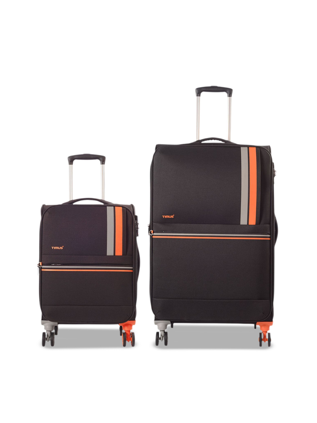 TIMUS Soft luggage Set Of 2 Soft Sided Large & Cabin Trolley Bag