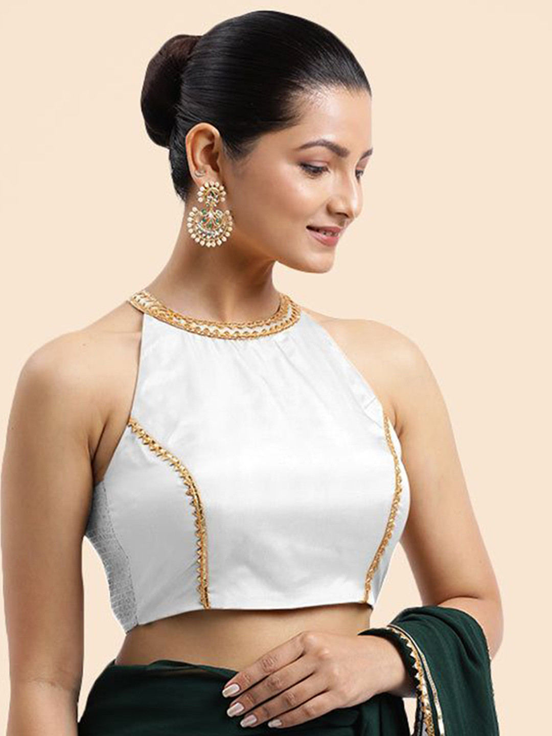 Avni Zubeida x Tyohaar Sleeveless Pure Cotton Flexi-Fit Saree Blouse