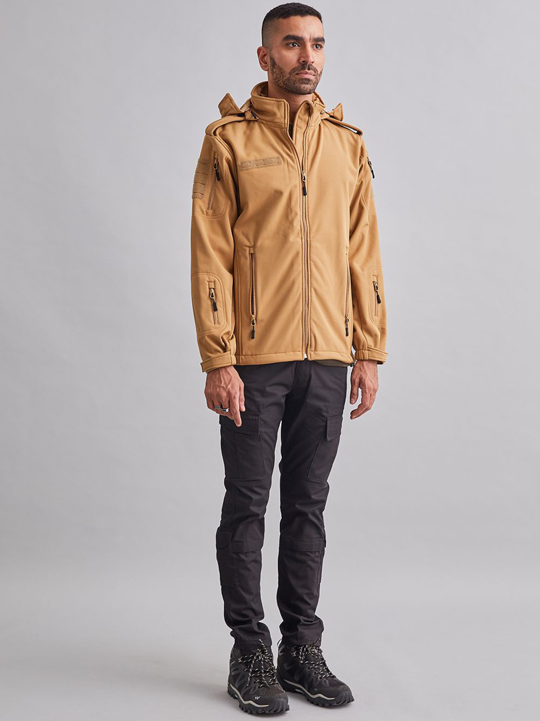 MOUNTMILLER Men's Camouflage 12 Zipper Soft Shell Dual Layered Ripstop Tactical Jacket