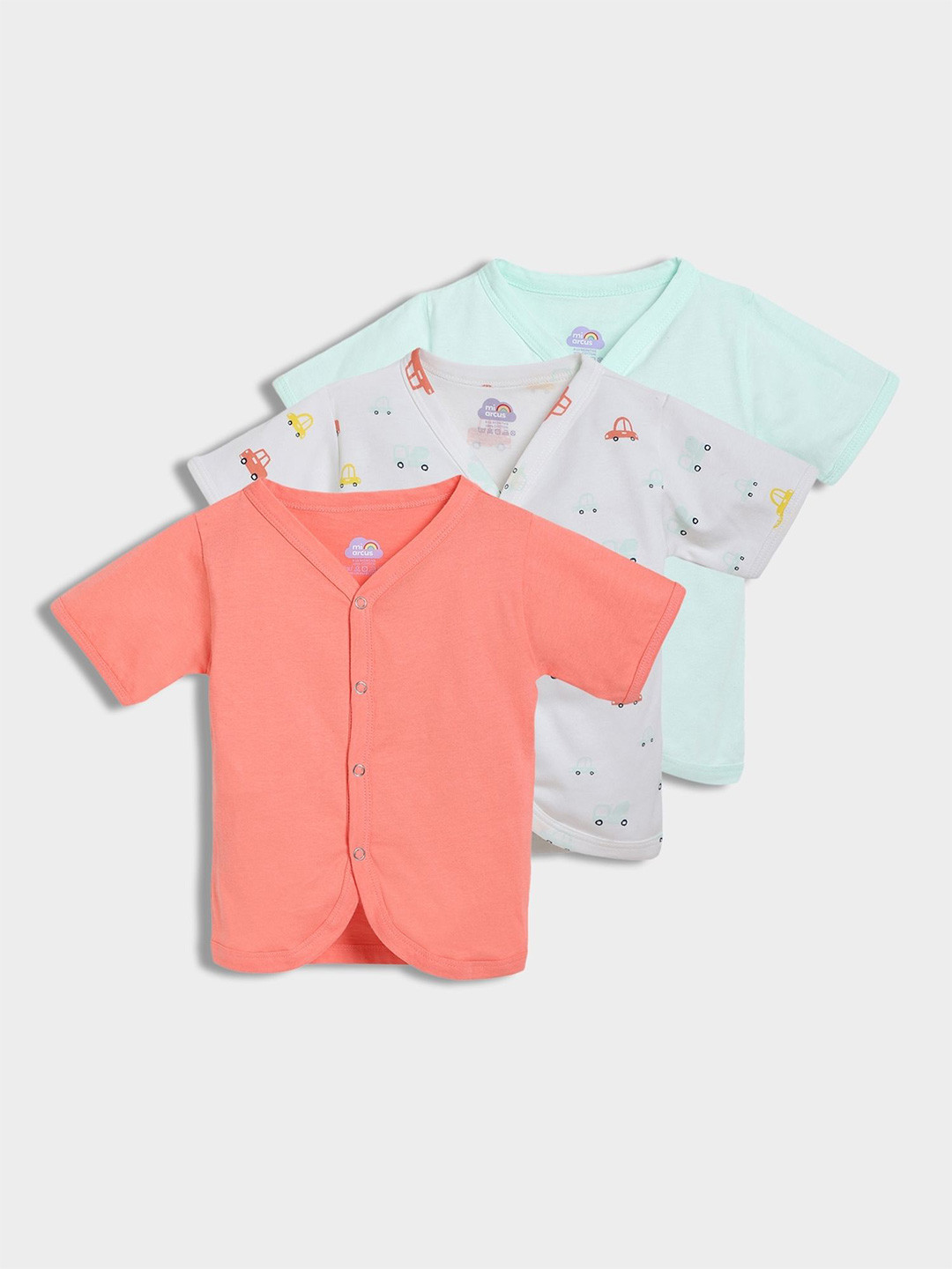 MiArcus Kids Pack of 3 Cotton Half Sleeves Printed & Solid T-Shirts