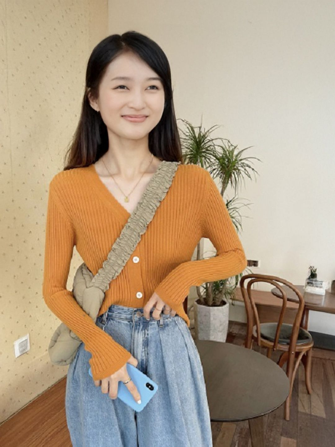 StyleCast Women Striped V-Neck Cardigan
