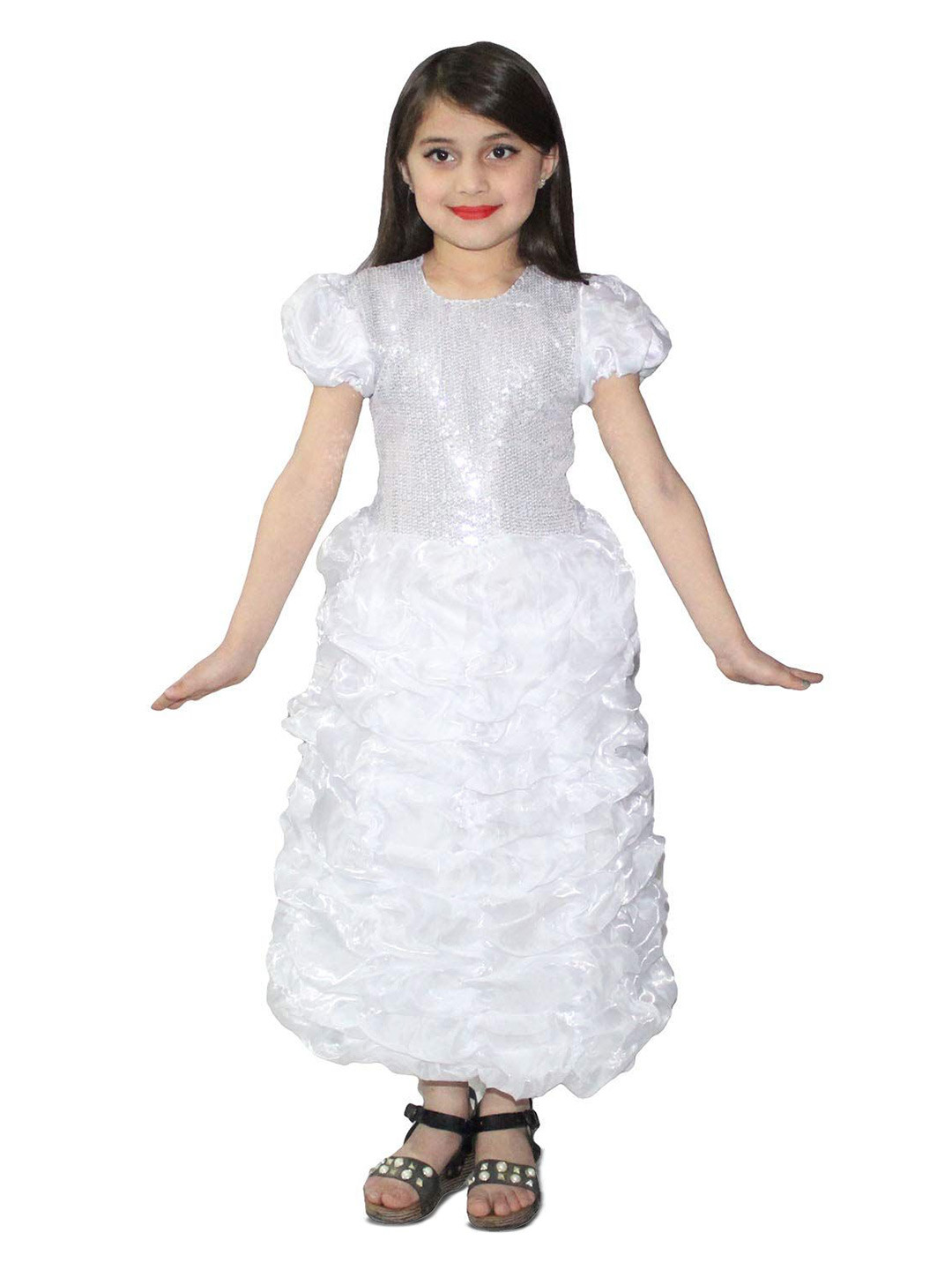 Kaku Fancy dresses Girls Round Neck Top With Skirt