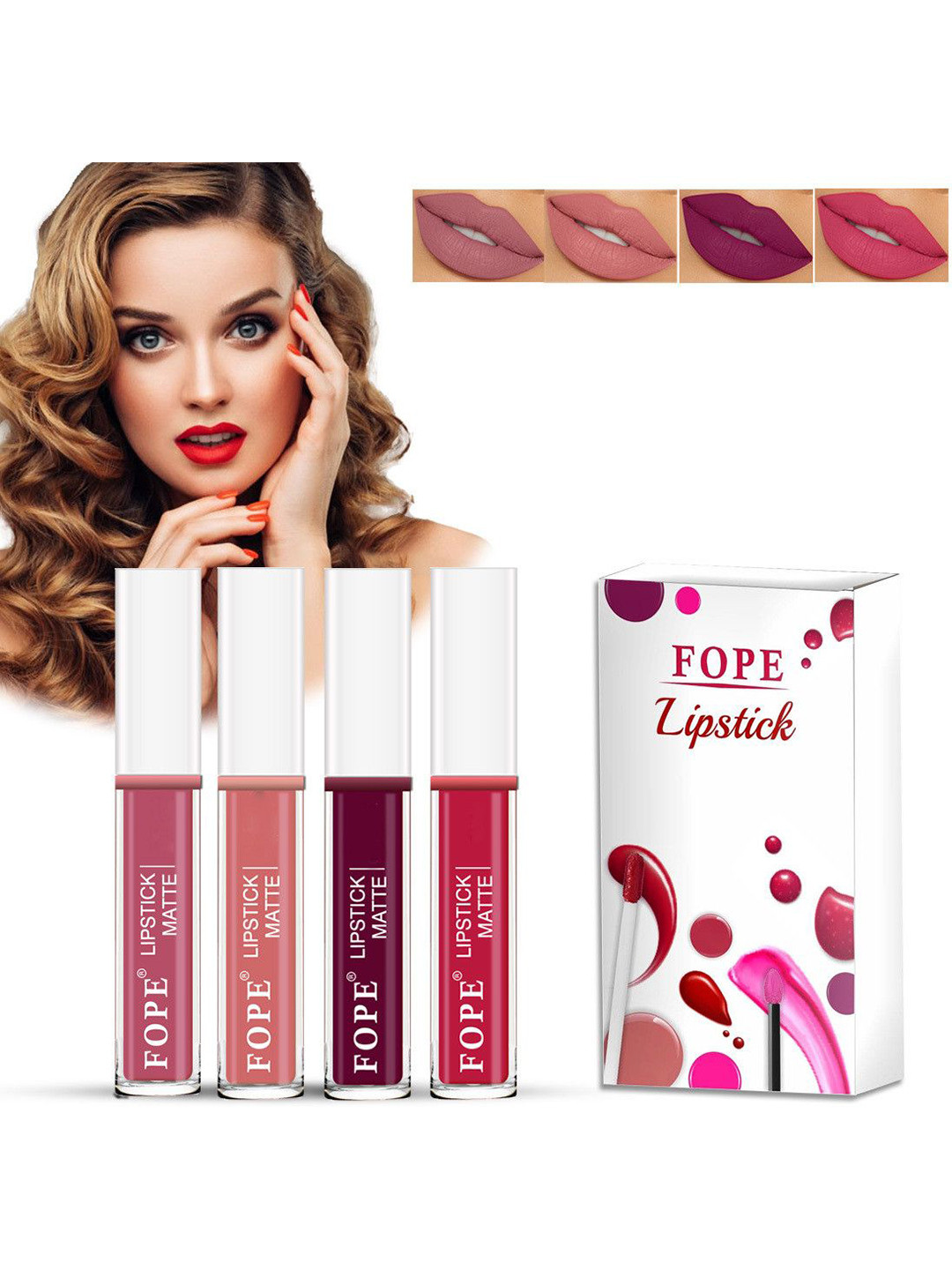 FOPE Bold Talk Set Of 4 Forever Stay Long Lasting Matte Liquid Lipstick - 4 ml Each