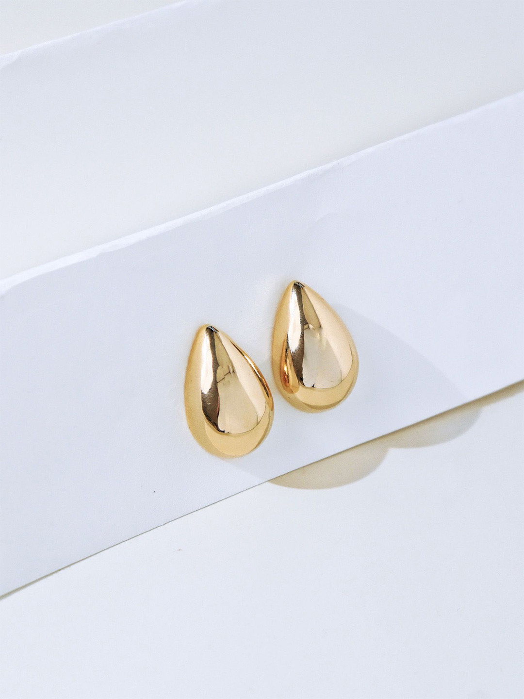 CURIO COTTAGE Nova Gold-Plated Geometric Shaped Drop Earrings