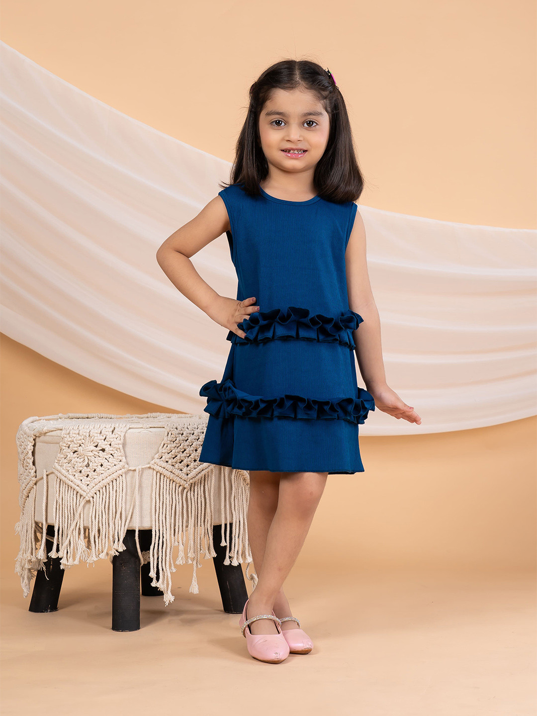 BEBE UNICORN Girls Ruffles A-Line Dress