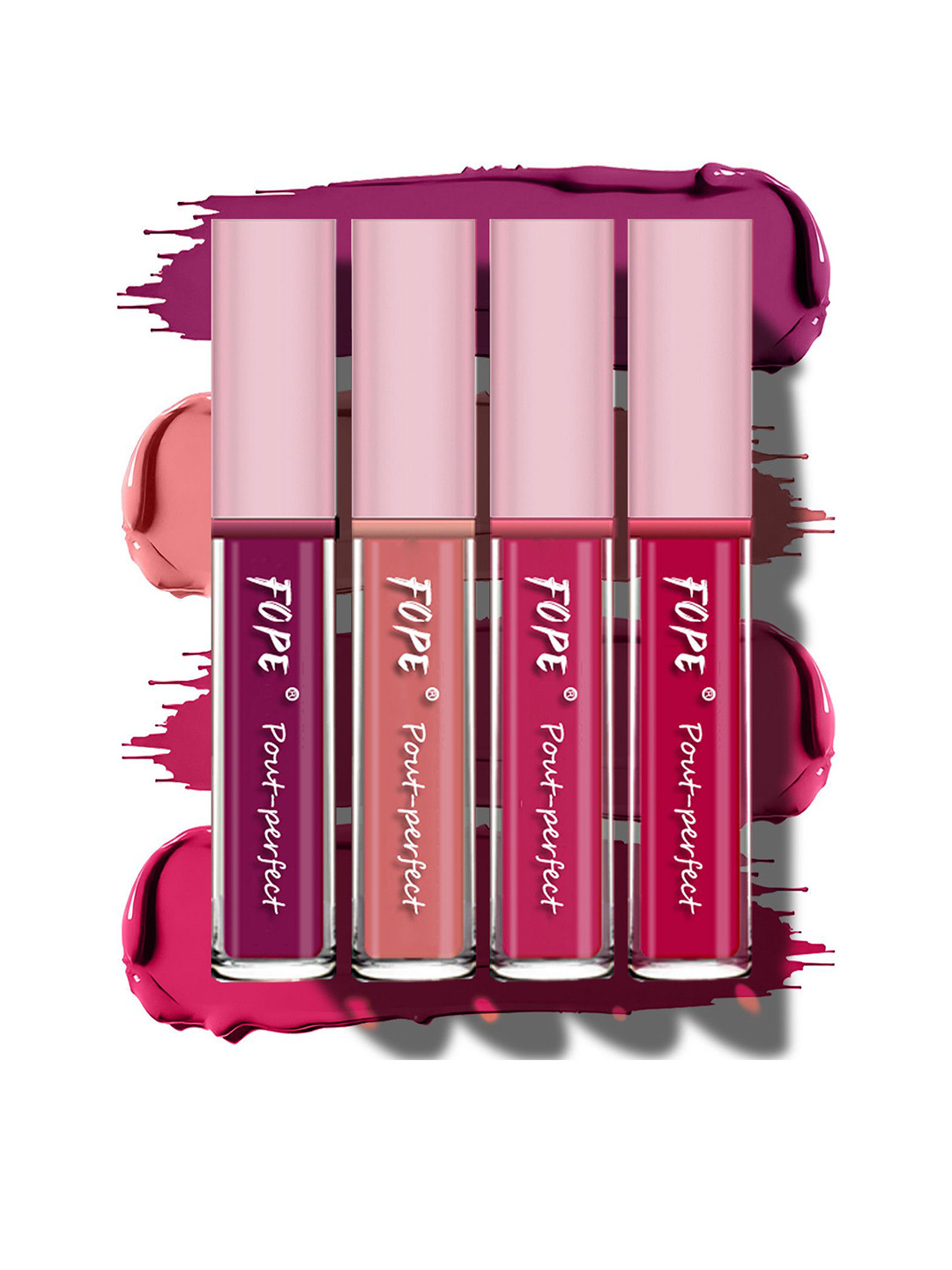 FOPE Set Of 4 Pout Perfect Velvet Matte Liquid Lipstick - 4 ml Each - 01-07-09-12