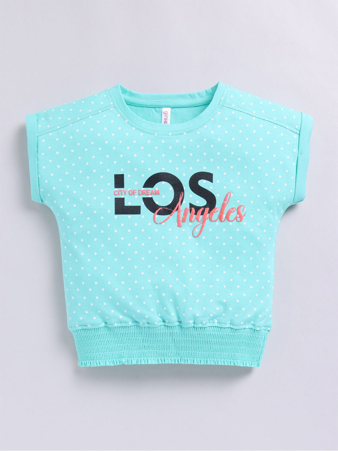 giniekids Girls Polka Dot Extended Sleeves Cotton Top