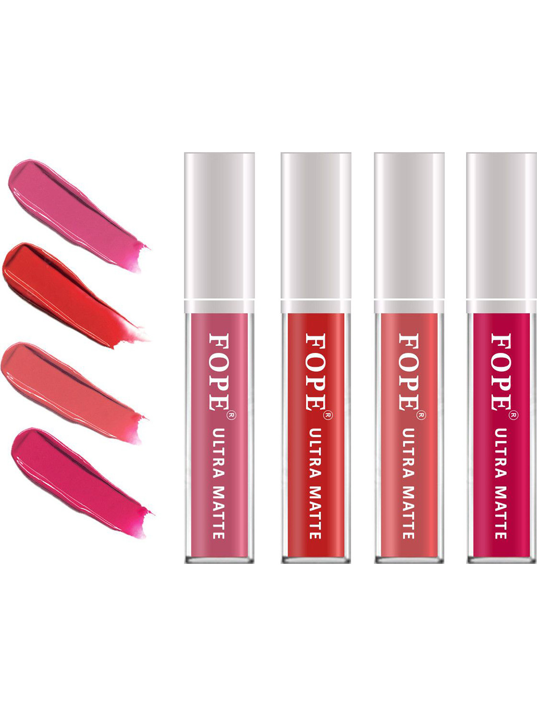 FOPE Set Of 4 Long Wear Waterproof Liquid Matte Lipstick - 4 ml Each - 3-4-5-11