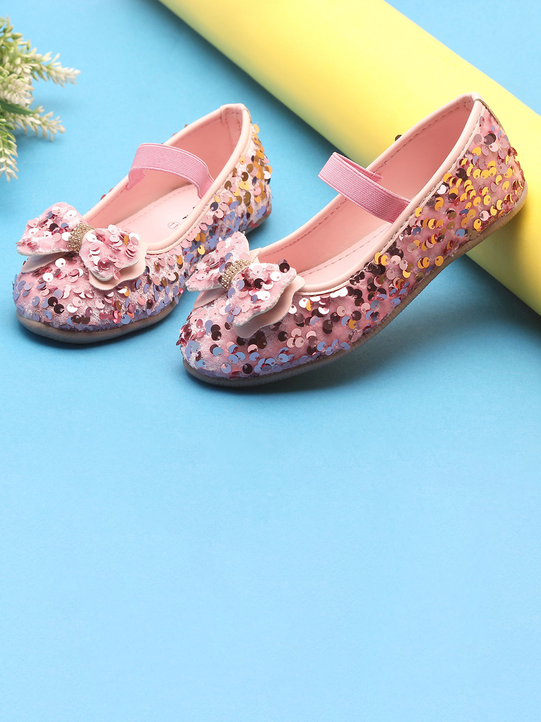 BOYZ N GALZ Girls Embellished Party with Bows Ballerinas