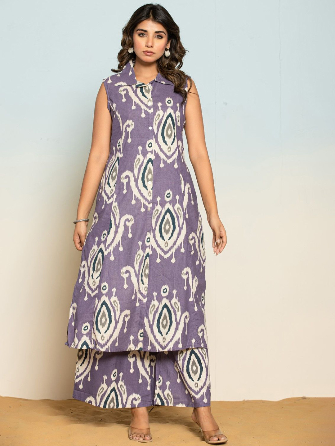 AUTUMN LANE Women Iti Indigo Cotton Kurta Pant Set