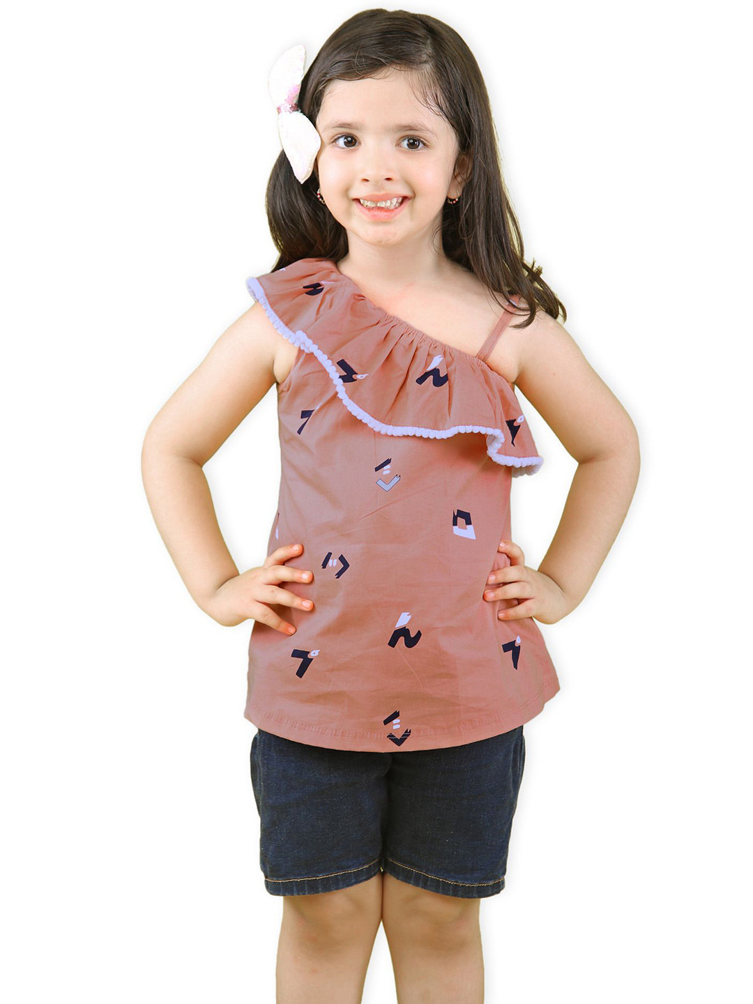 Nino Togs Girls One Shoulder Cotton Top