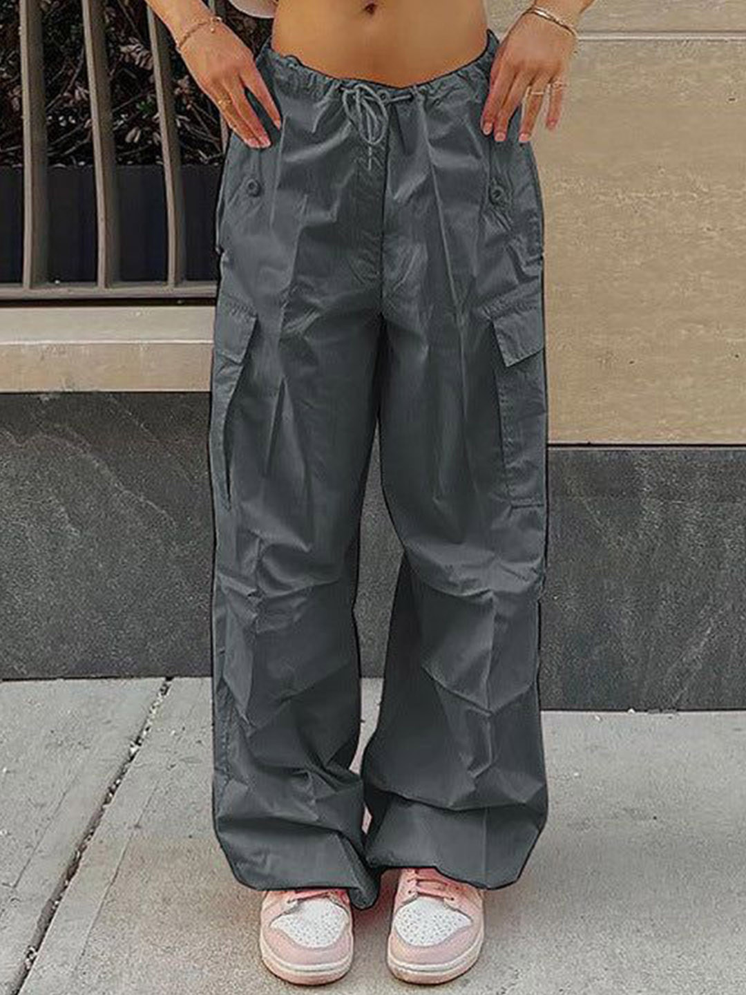 Outzidr Grey Side Pocket Cargo Pants