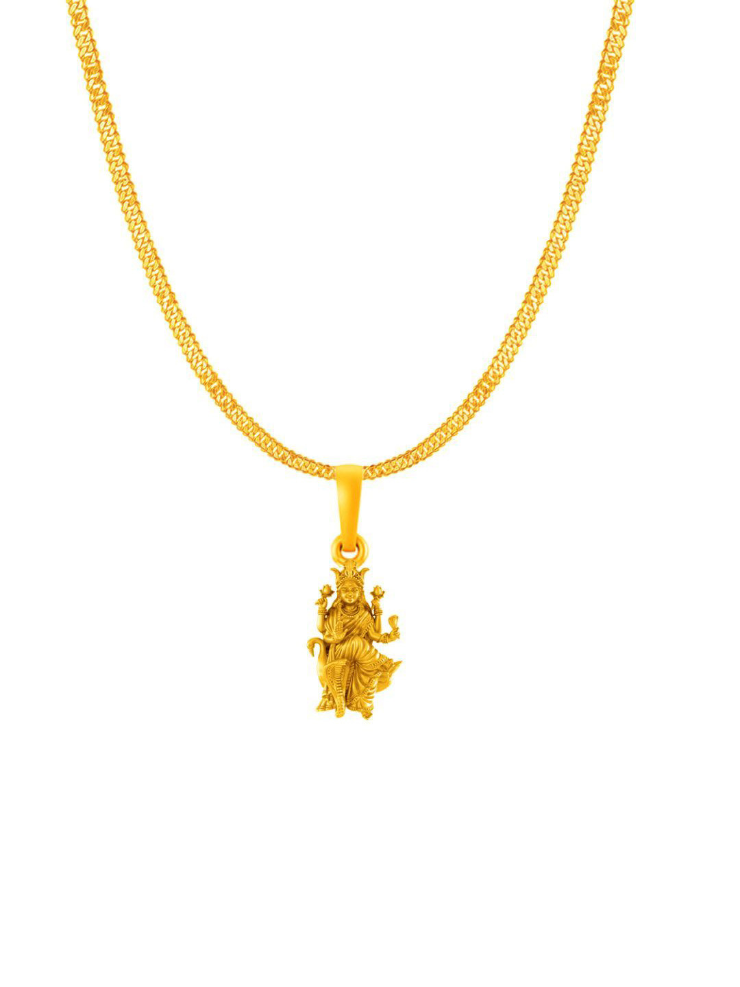 Metronaut 925 Silver 22KT Gold-Plated Contemporary Mansa Devi Pendant with Chain