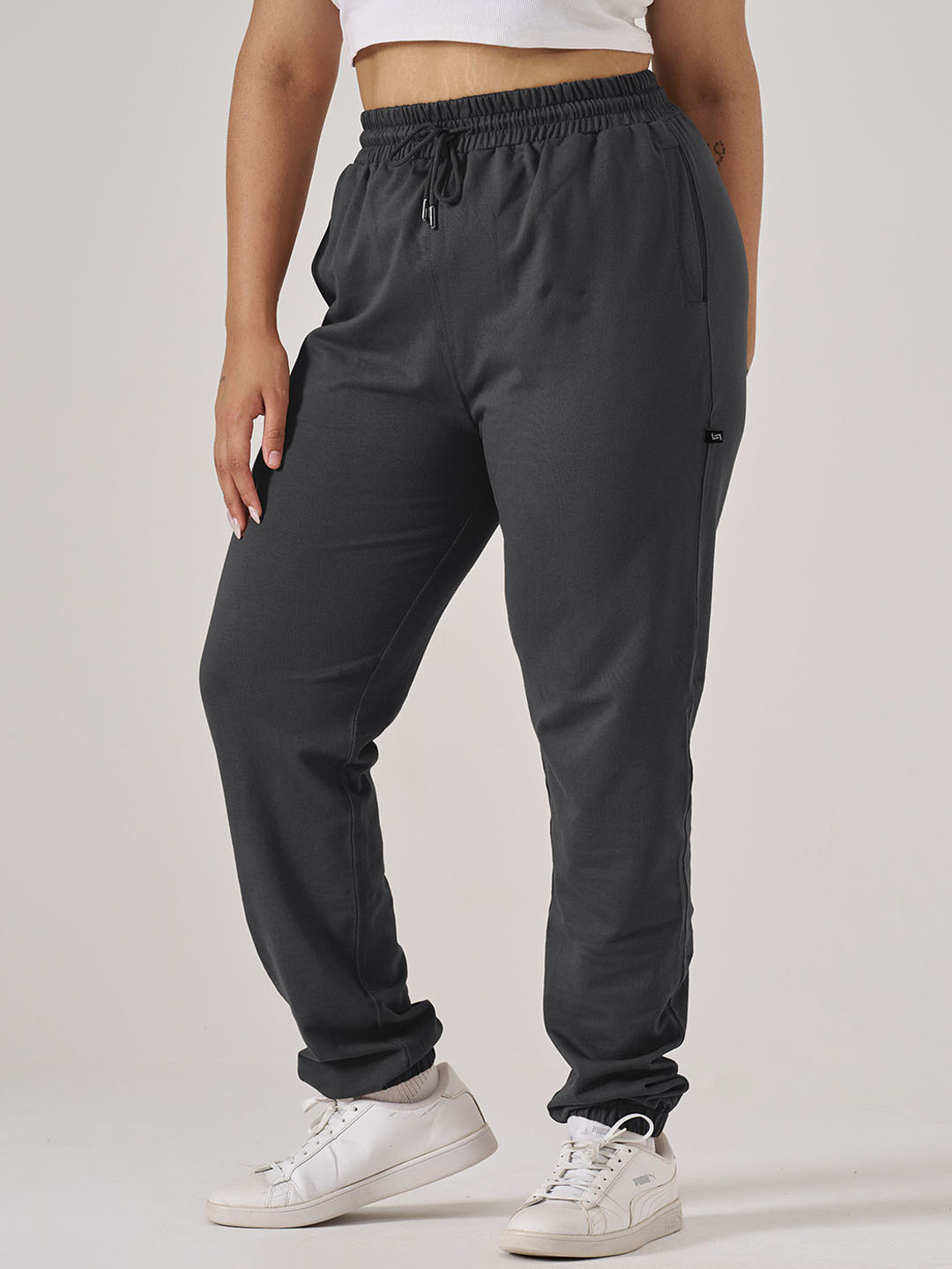 SPIRIT ANIMAL Women Plus Size High Waist Loose Fit Cotton Joggers