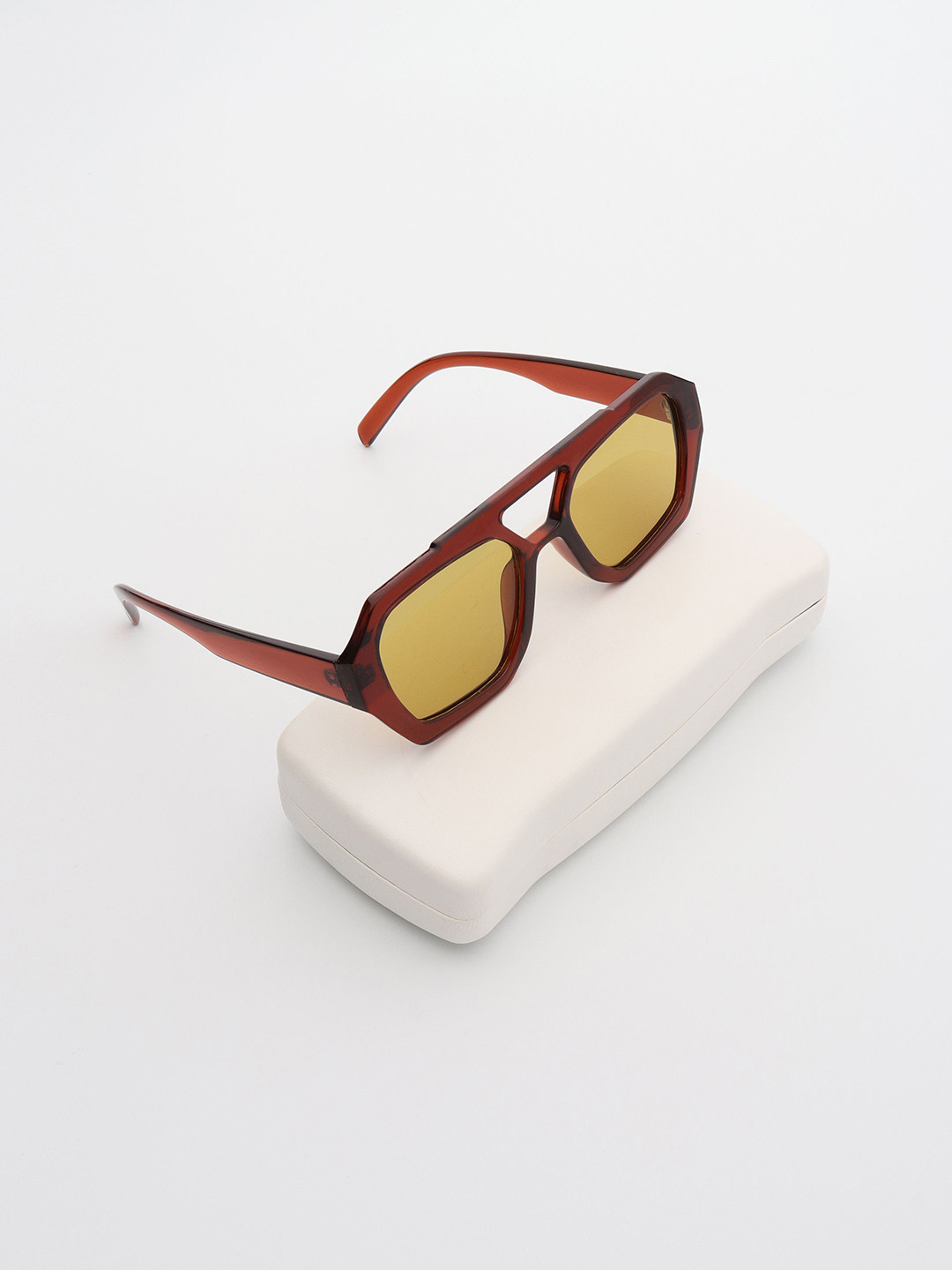 PELLE LUXUR Unisex Square Sunglasses with UV Protected Lens PL25GS391