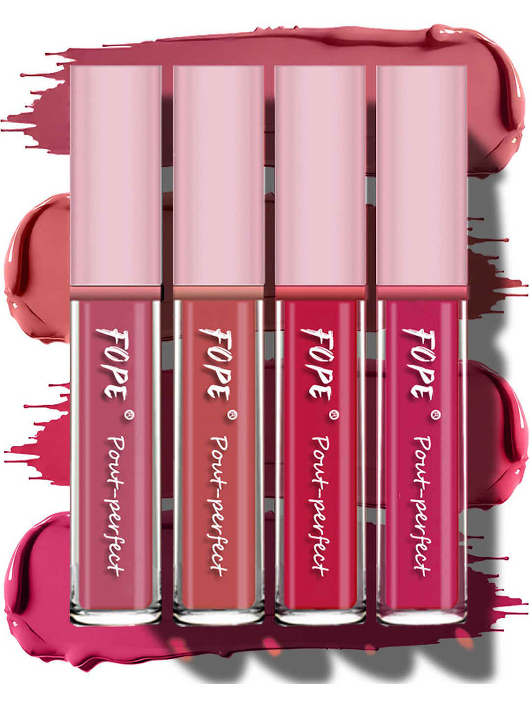 FOPE Set Of 4 Pout Perfect Liquid Lipstick - 4 ml Each - 03-05-08-12