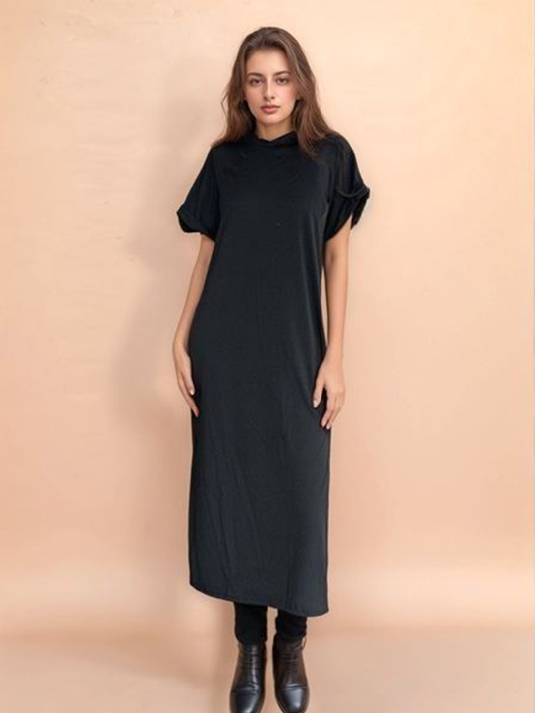 Outzidr Straight Black Dress