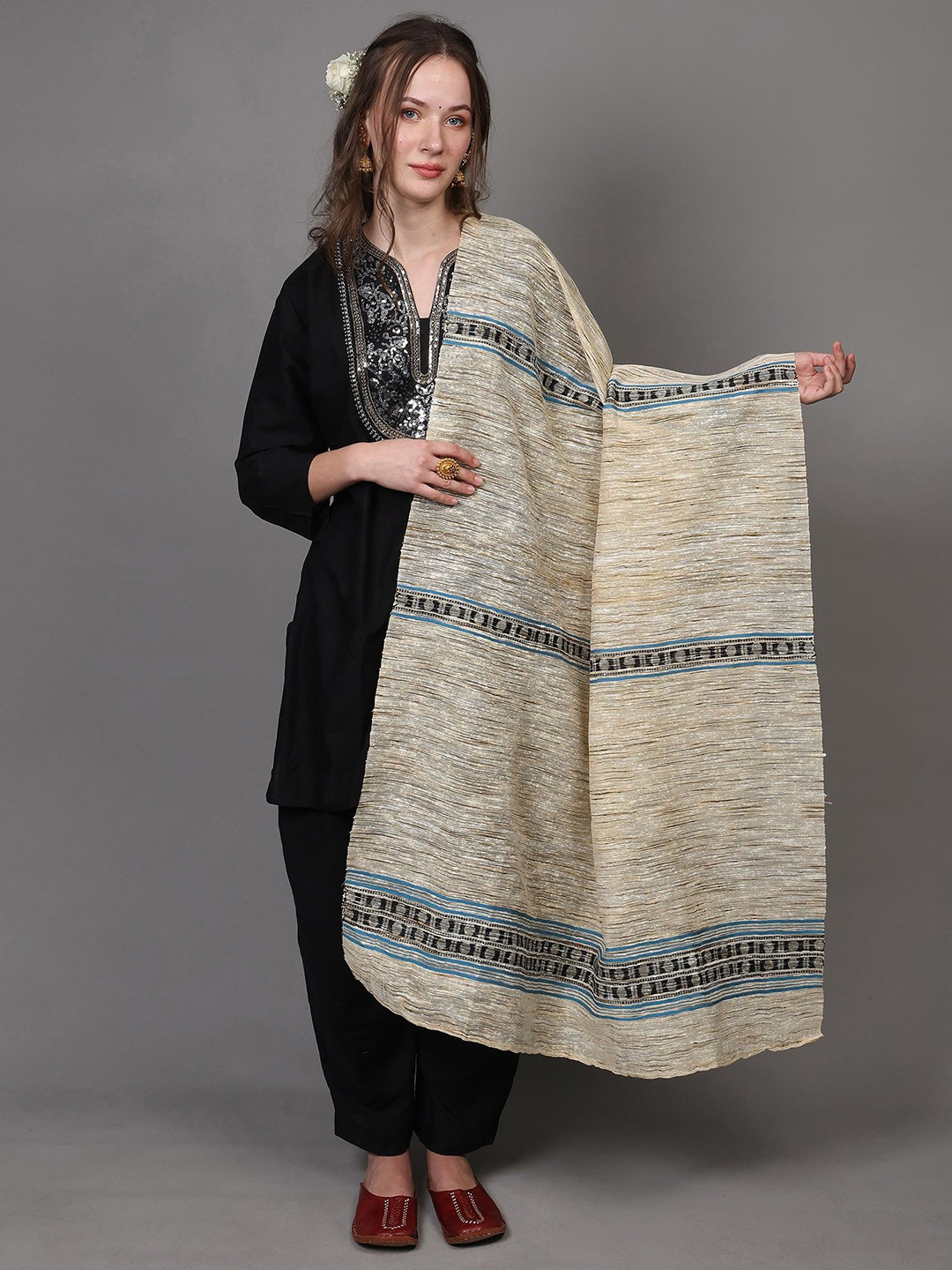 Exotic India Textured Khadi Dupatta