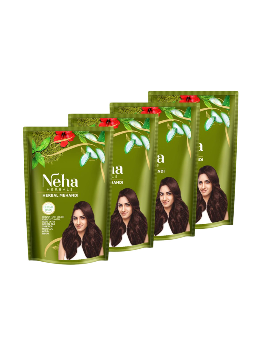 Neha Herbal Set Of 4 Hair Color With Amla & Aloe Vera - 55 g Each - Brown