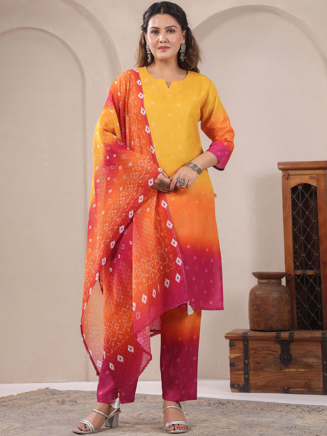 Span Women Ethnic Motifs Printed Regular Pure Cotton Kurta Set