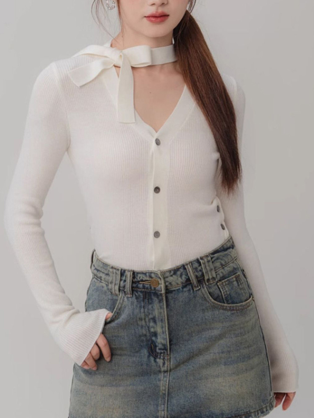 KPOP Women Ribbed Printed Top