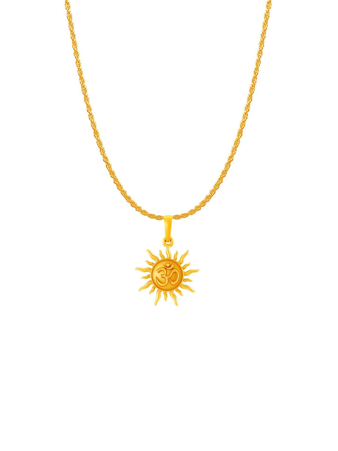 Metronaut 925 Silver 22KT Gold-Plated Quirky Sun Pendant with Chain