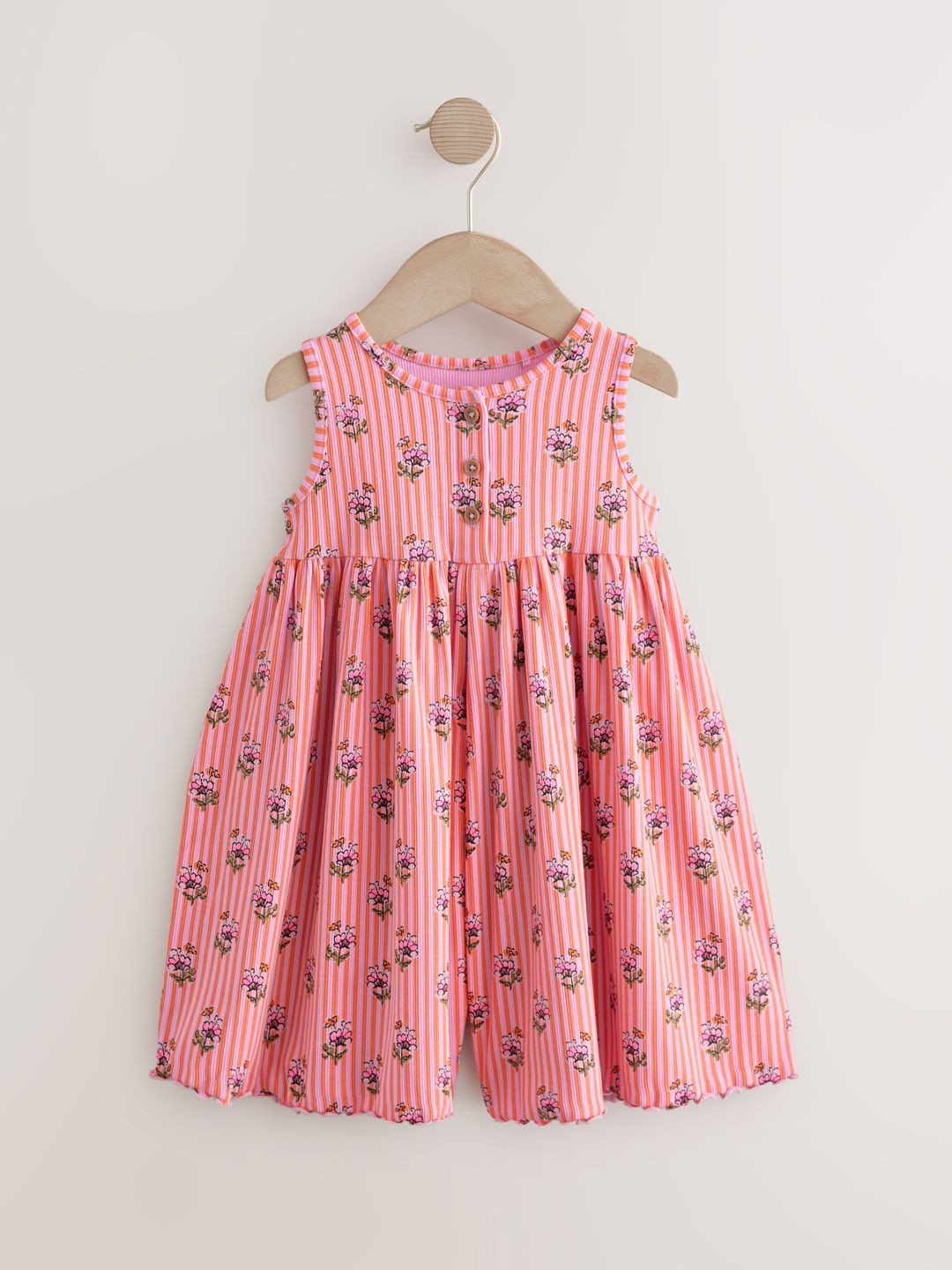 NEXT Girls Ribbed Printed Playsuit