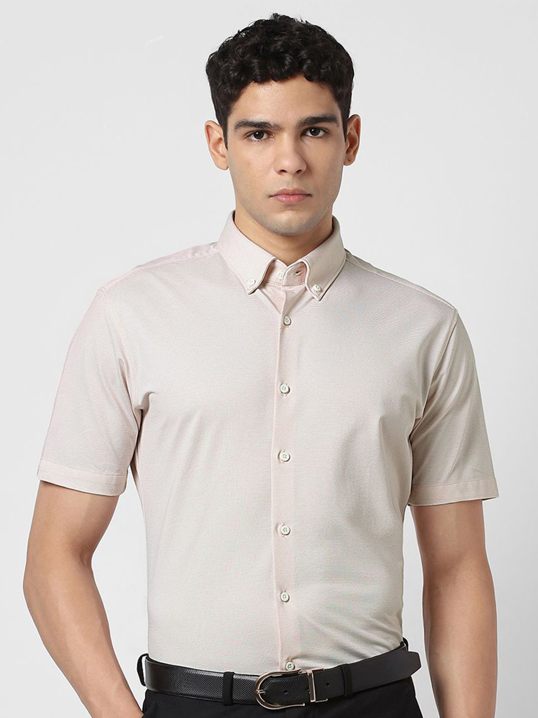 Van Heusen Men Pinstripes Button-Down Collar Formal Shirt