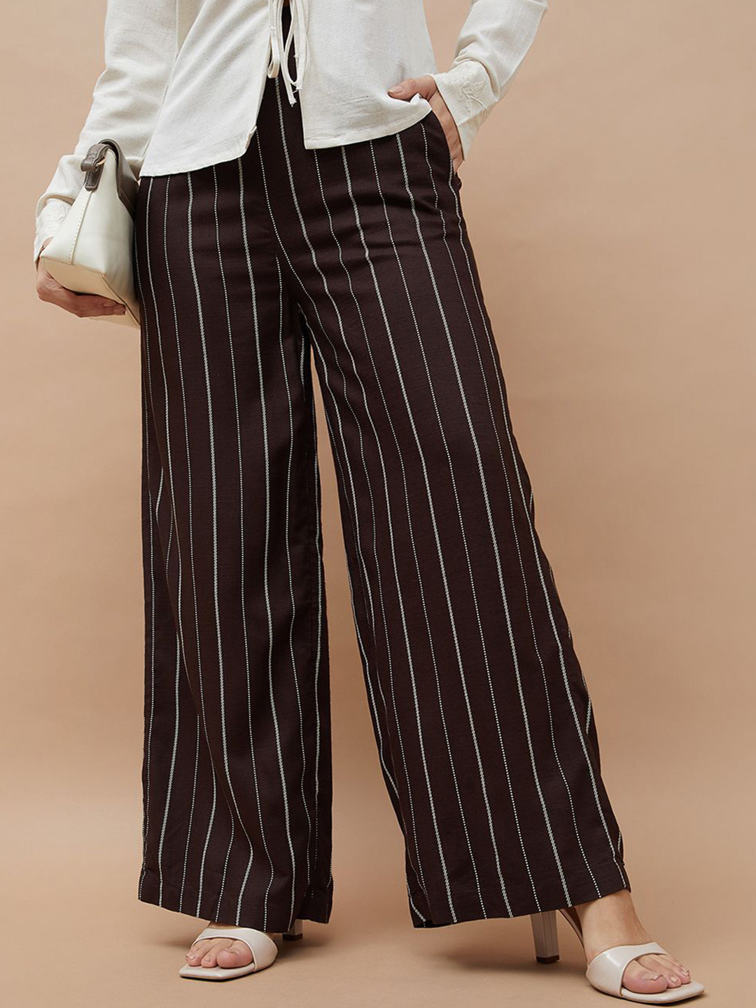 CODE by Lifestyle Women Striped Parallel Trousers