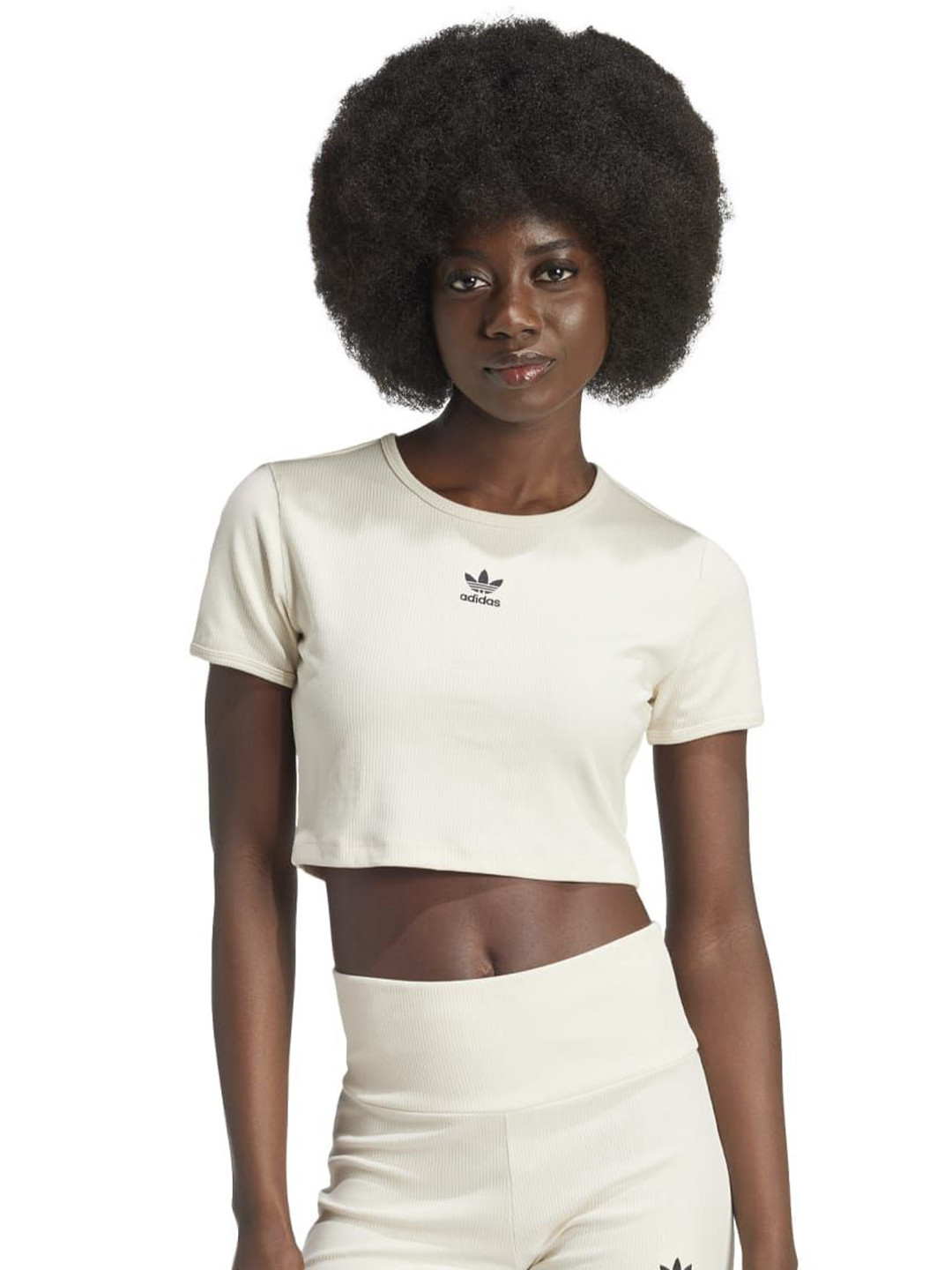 ADIDAS Originals Ess Rib Women Slim Fit Crop T-shirt