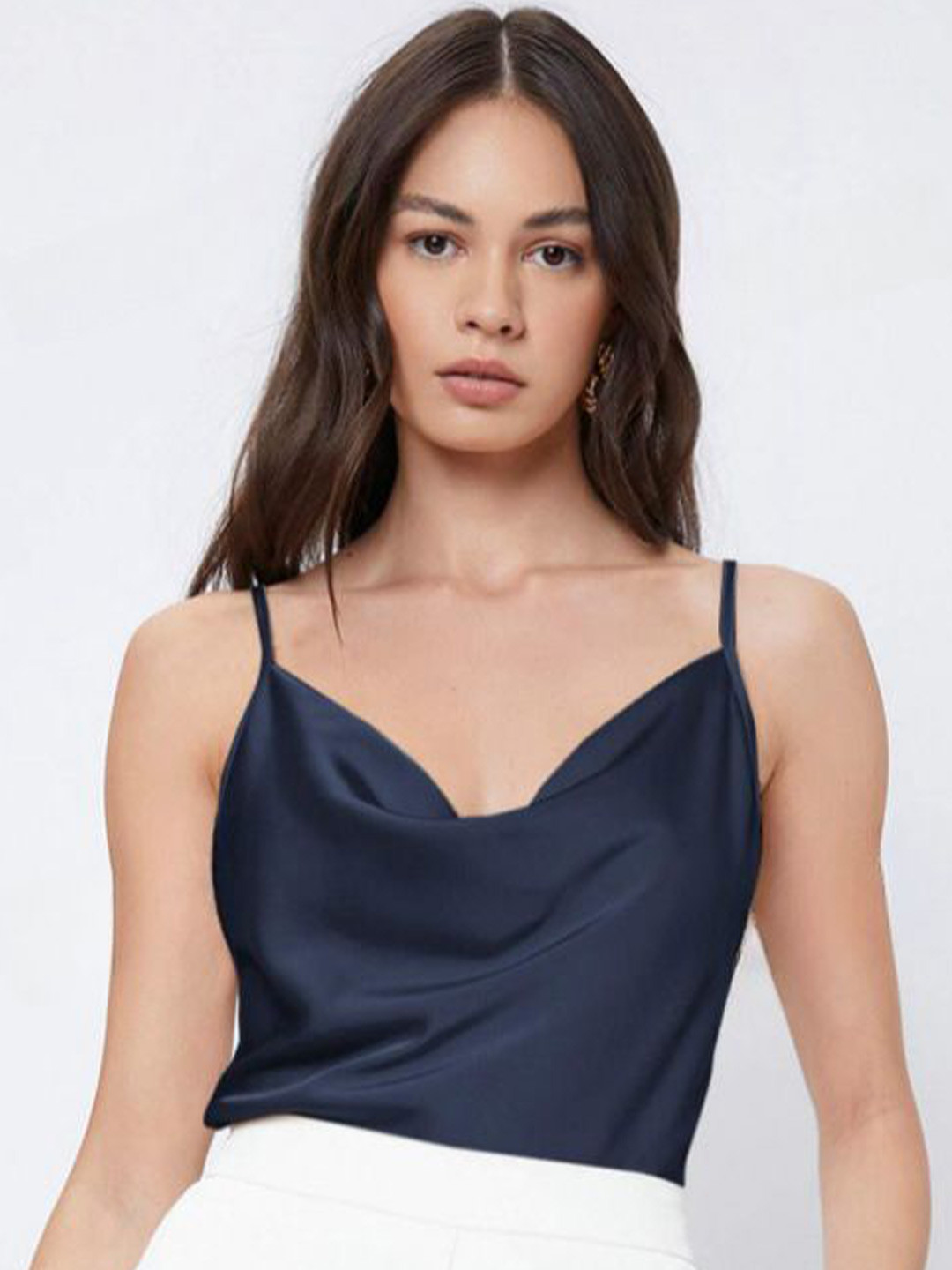 StyleCast Cowl Neck Satin Party Top