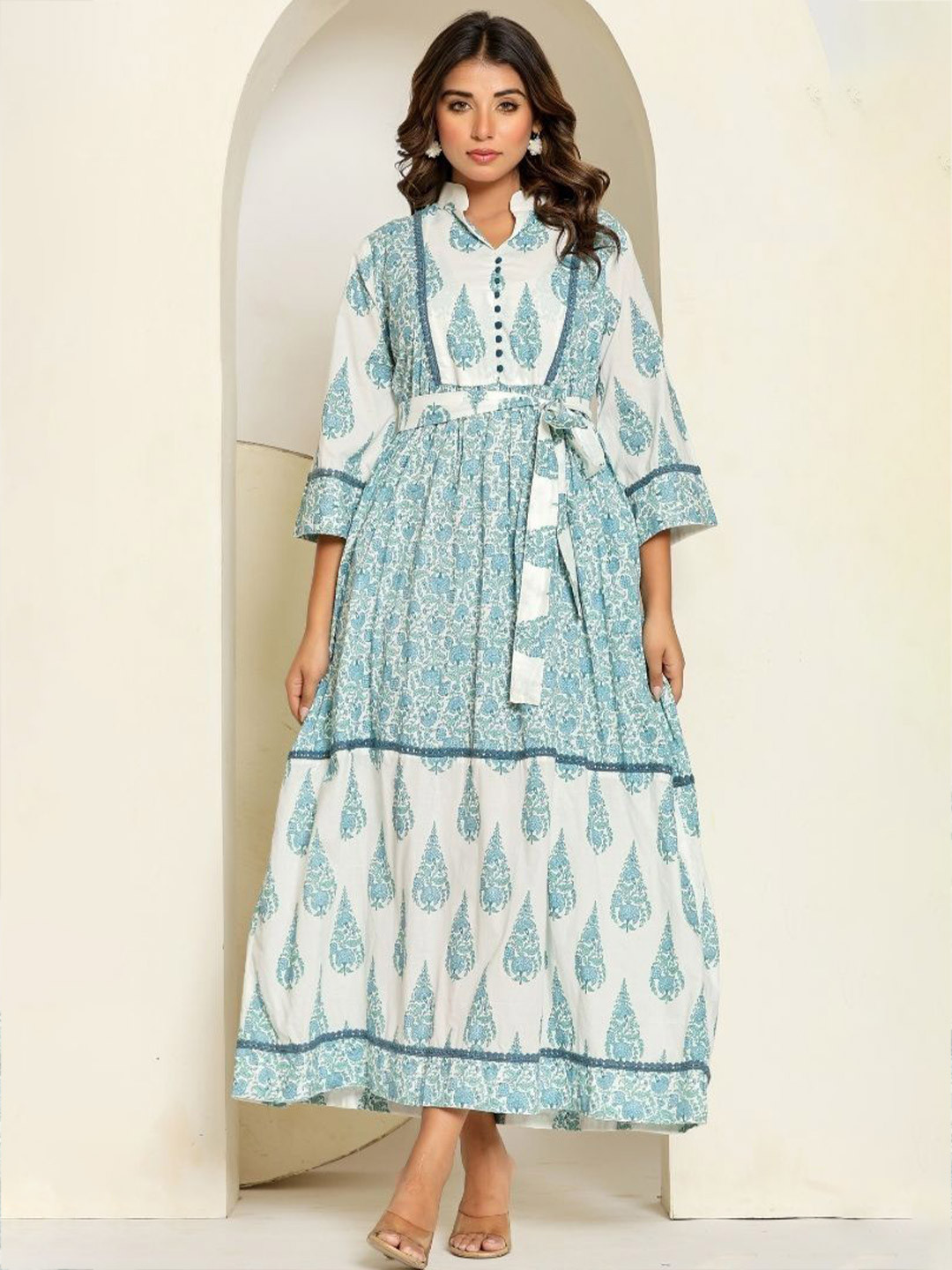 HOUSE OF JAMOTI Costal Calm Cotton Dress