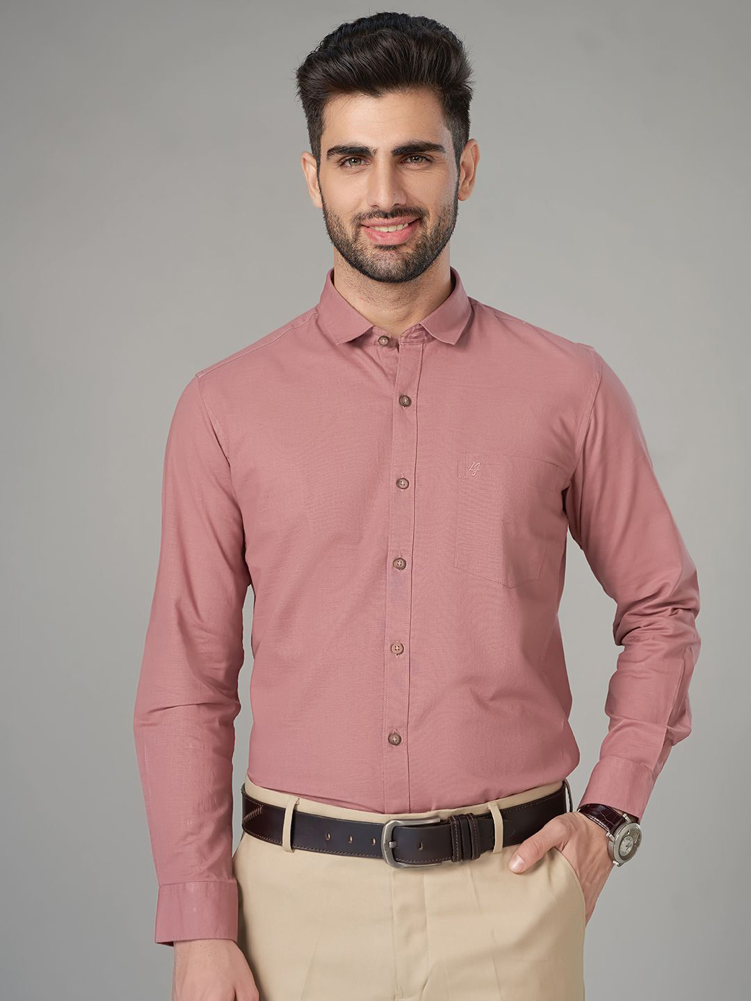 Berkshire Men Solid Chest Pocket Linen Shirt bksf3512pscu