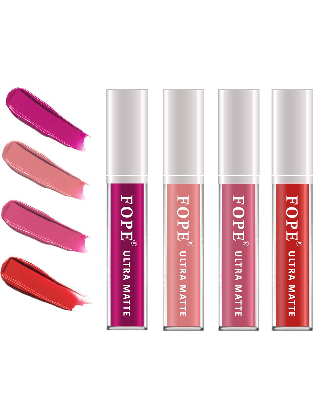FOPE Set Of 4 Long Lasting Matte Liquid Lipstick - 4 ml Each - Shade 1 - 2 - 3 - 4