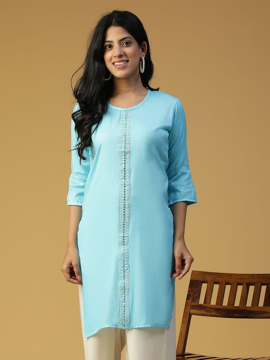 FOURFOLDS Women Pure Cotton Kurti