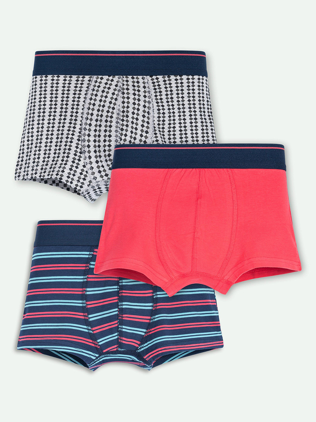 ariel Pack Of 3 Printed Trunks AR-BT-P3-S1-red strZ