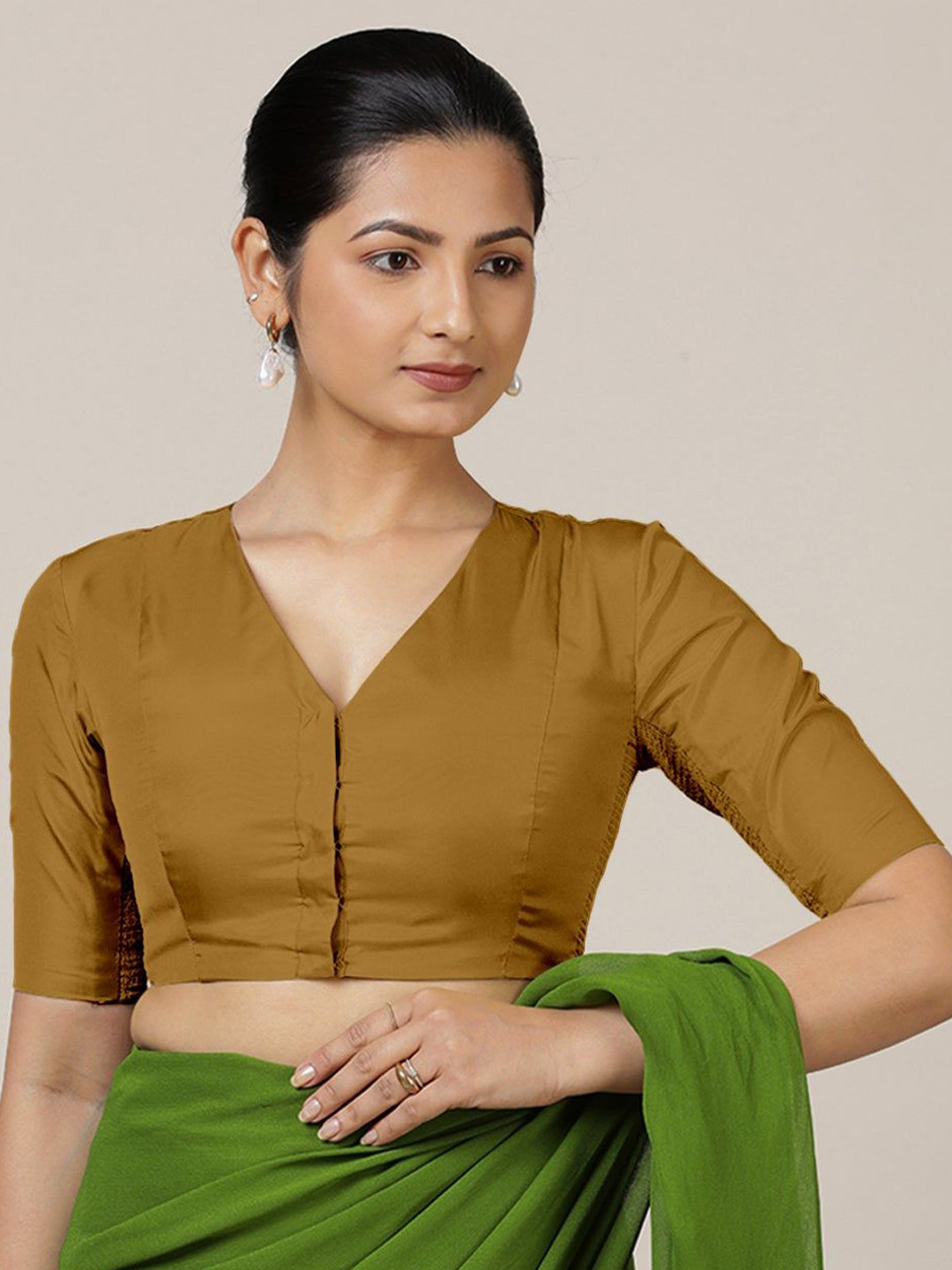 Binks Begum x Rozaana Short Sleeves Pure Cotton Flexi-Fit Saree Blouse
