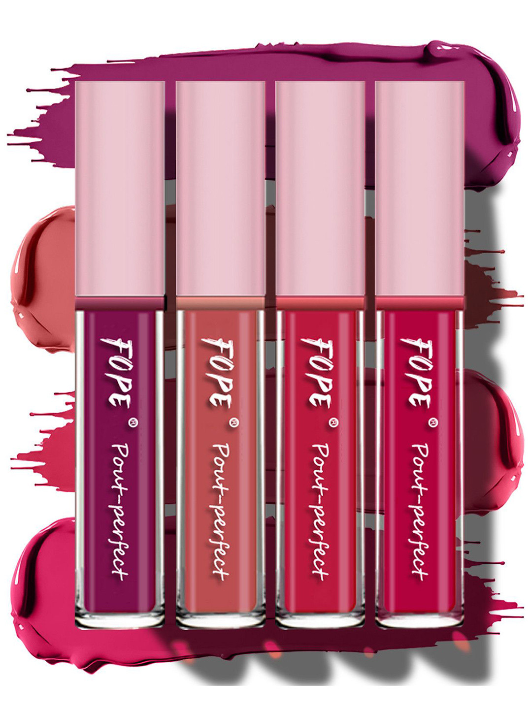 FOPE Set Of 4 Pout Perfect Long Lasting Smudge-Free Liquid Lipstick - 4 ml Each