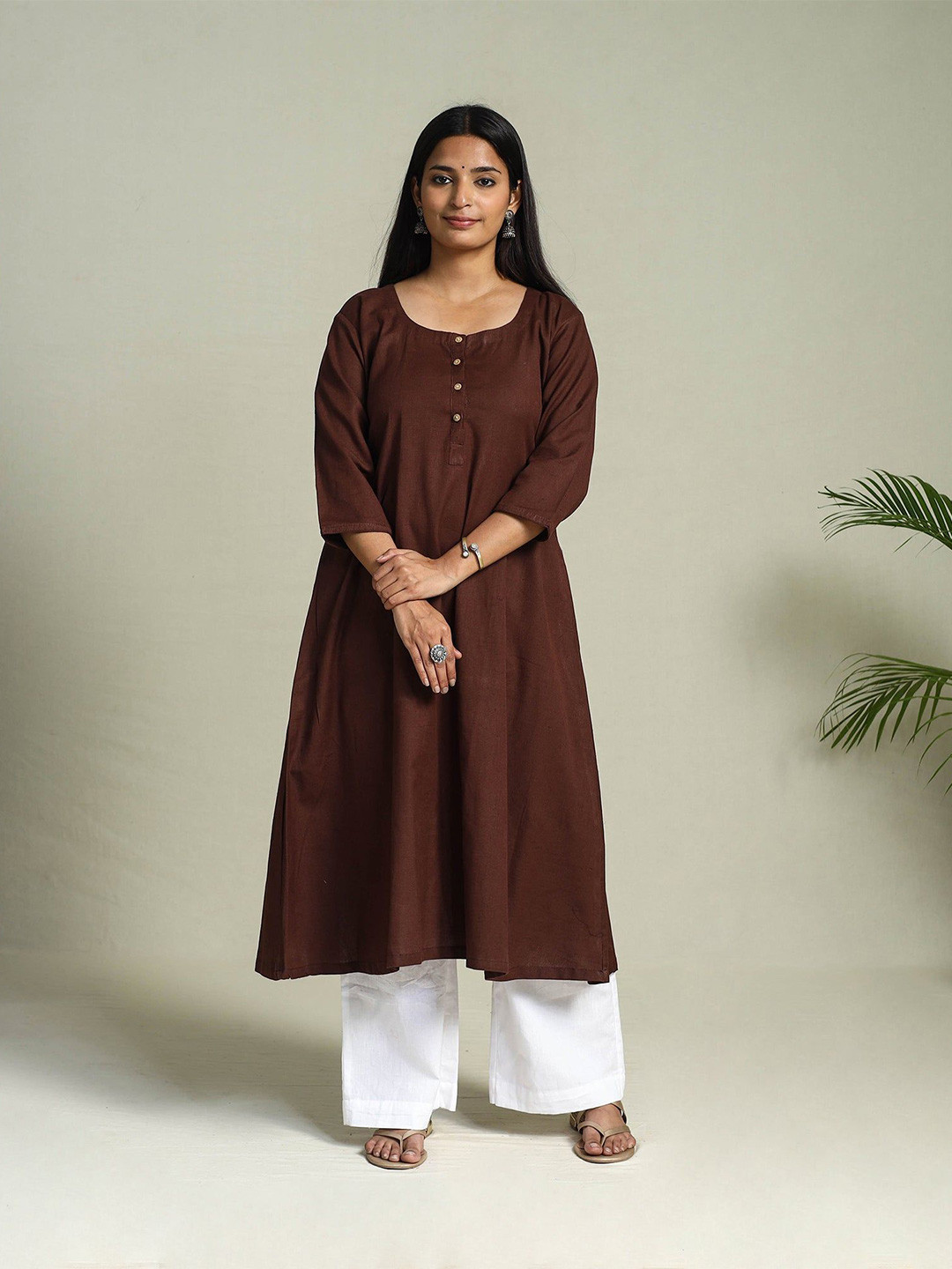 iTokri Round Neck A Line Pure Cotton Kurta