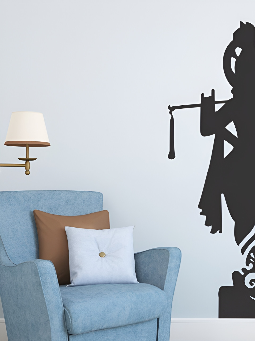 LANSTICK Black Lord Krishna Decorative & Spiritual Wall Sticker