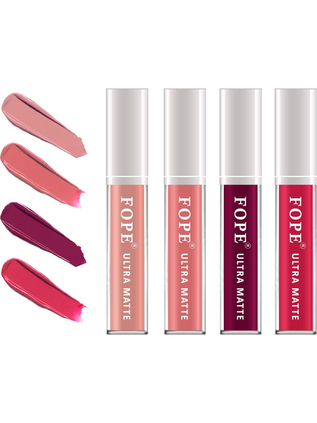 FOPE Set Of 4 Long Wear Liquid Matte Lipstick - 4 ml Each