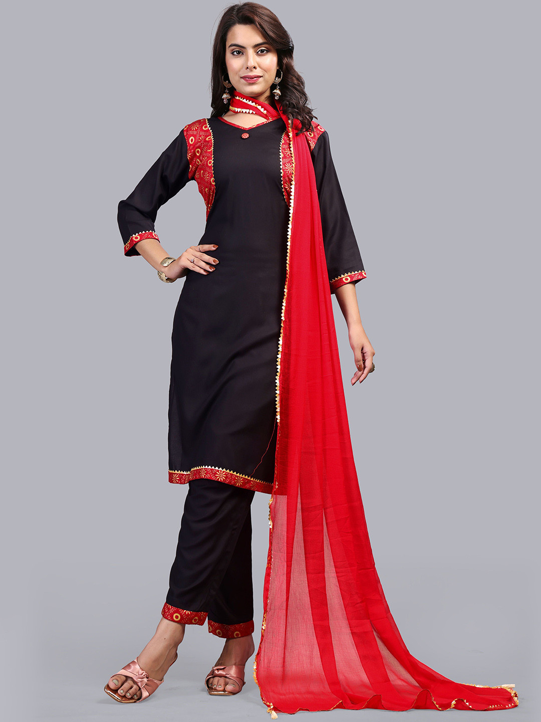FULPARI Women Printed Regular Kurta with Trousers & With Dupatta