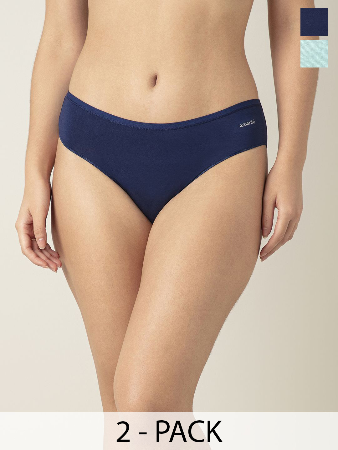 Amante Pack Of 2 Mid-Rise Hipster Briefs PPK83102C1783