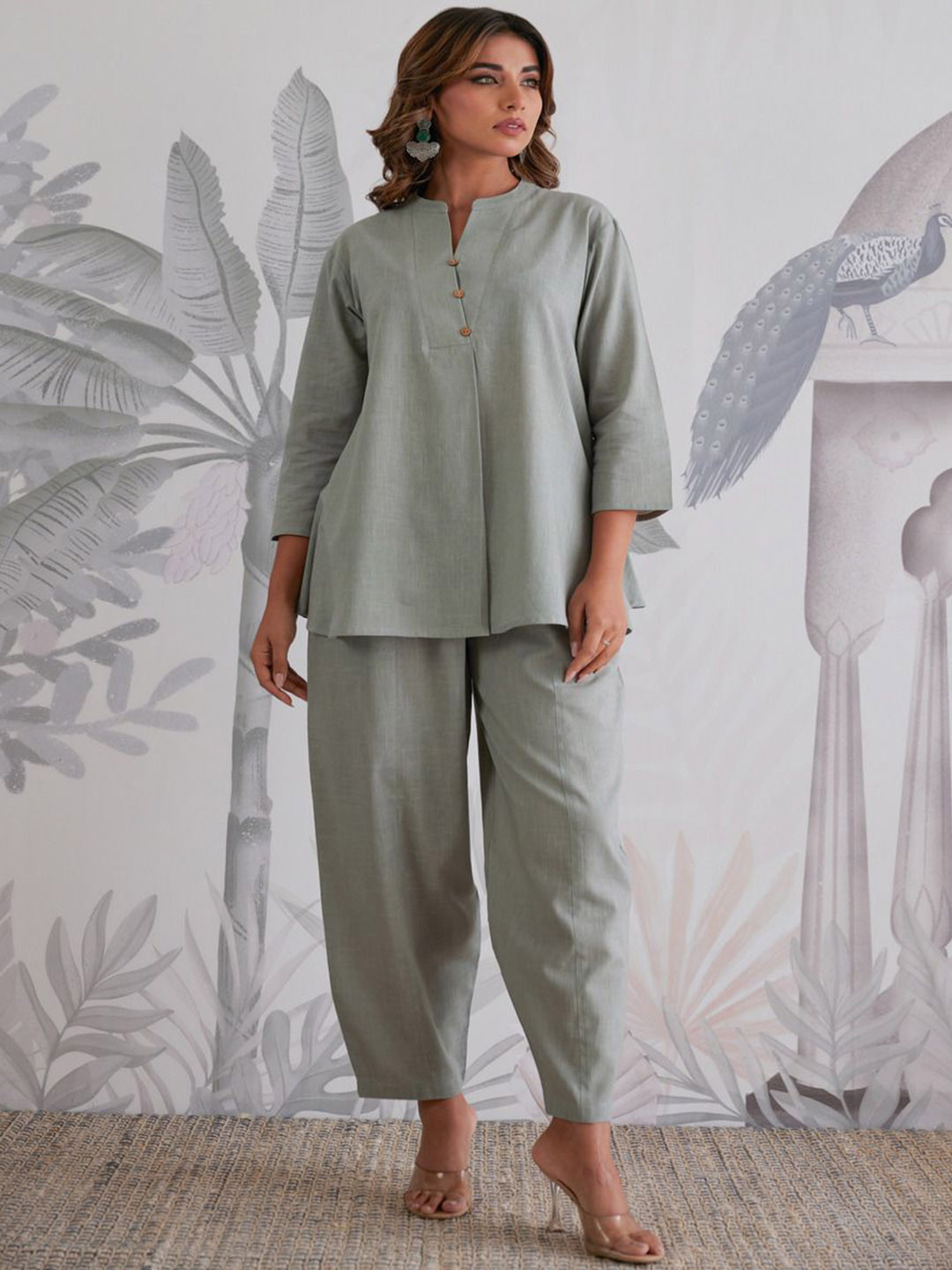 TARA-C-TARA Pure Cotton Top With Trouser Co-Ords