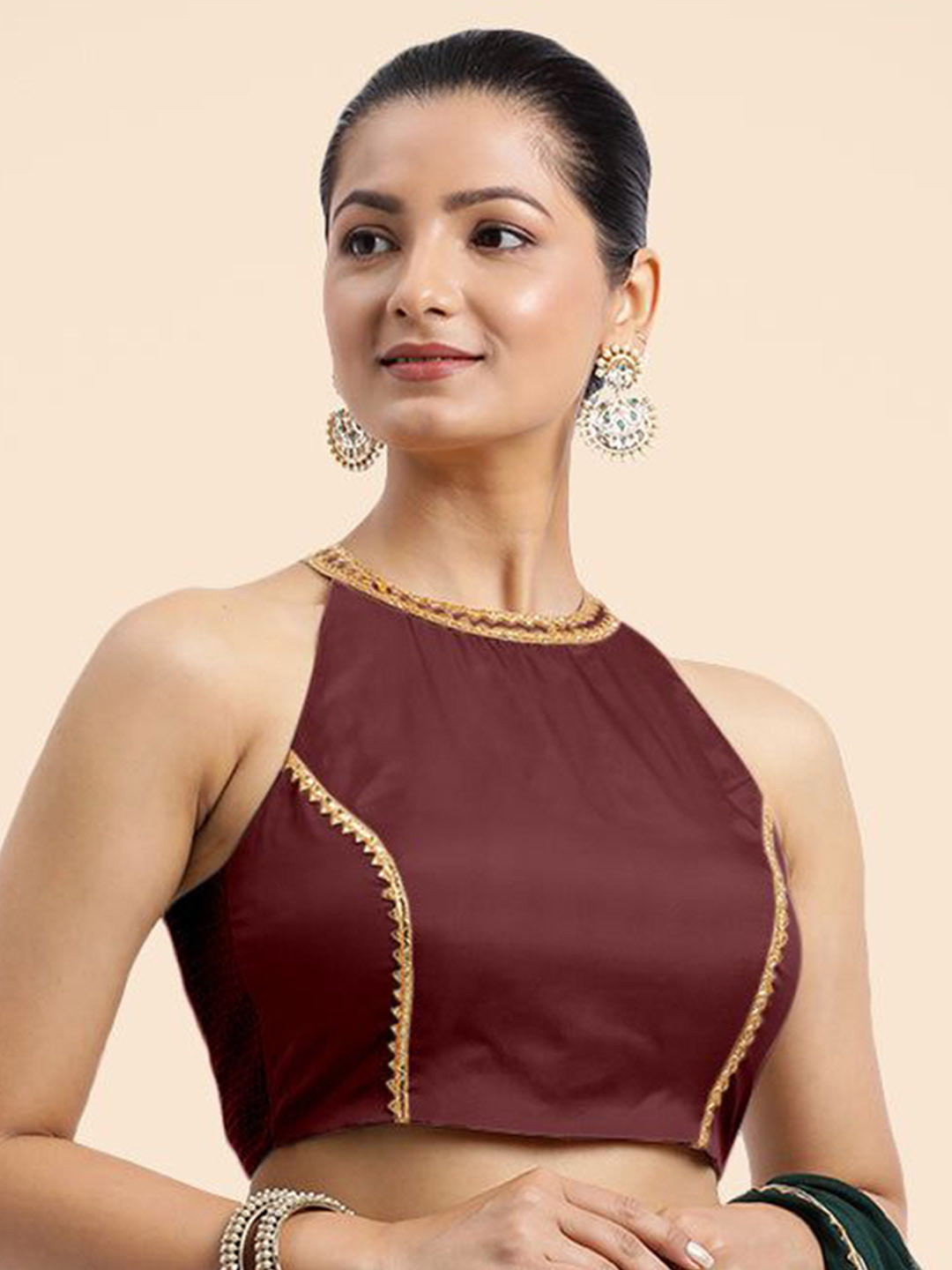 Avni Zubeida x Tyohaar Sleeveless Pure Cotton Flexi-Fit Saree Blouse