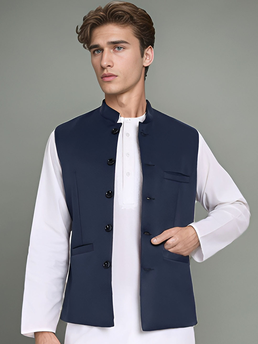 Moda Rapido Satin Nehru Jacket